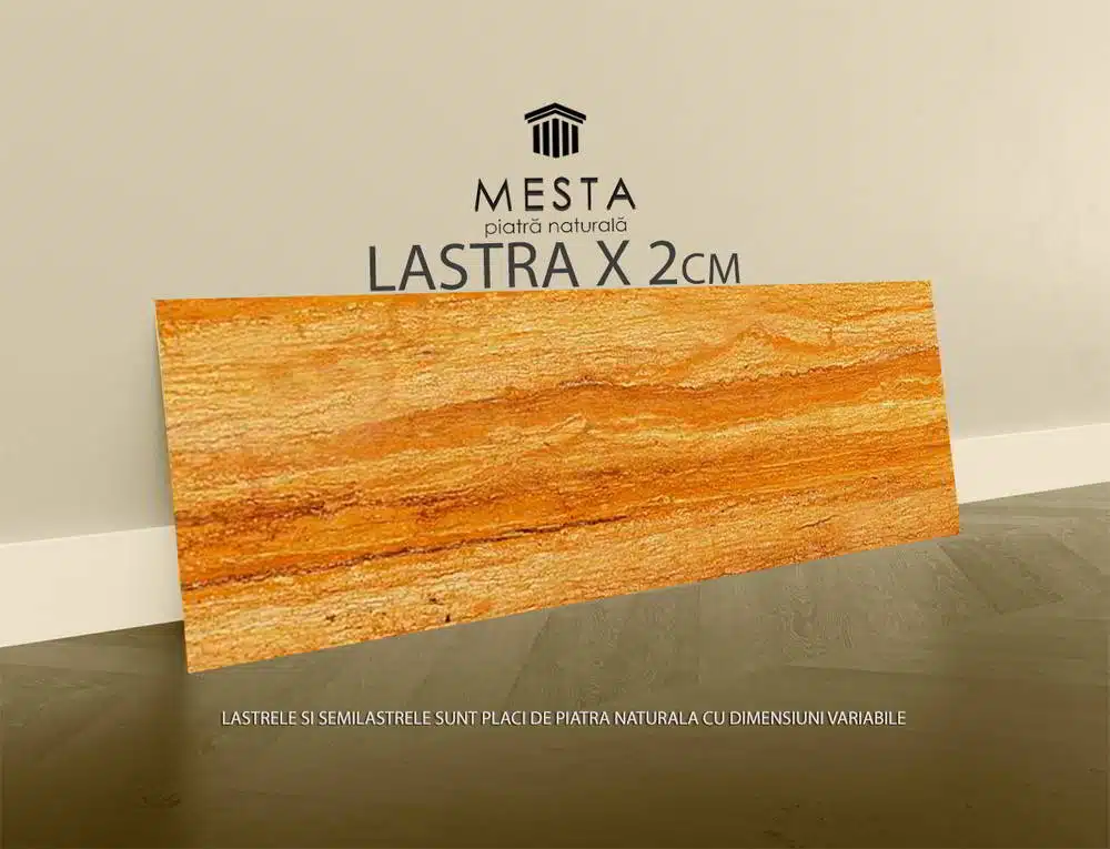 Glaf Travertin Golden Sienna VC Chituit si Lustruit Bizotat 1L 140 x 25 x 2cm - imagine 3