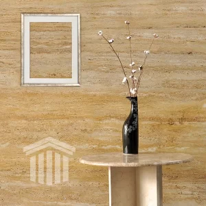 Treaptă Travertin Golden Sienna VC Nechituit si Lustruit Bizotat 1L 140 x 33 x 3cm