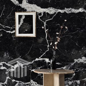 Treaptă Marmură Nero Marquina Lustruită Bizotată 1L 130 x 33 x 2cm