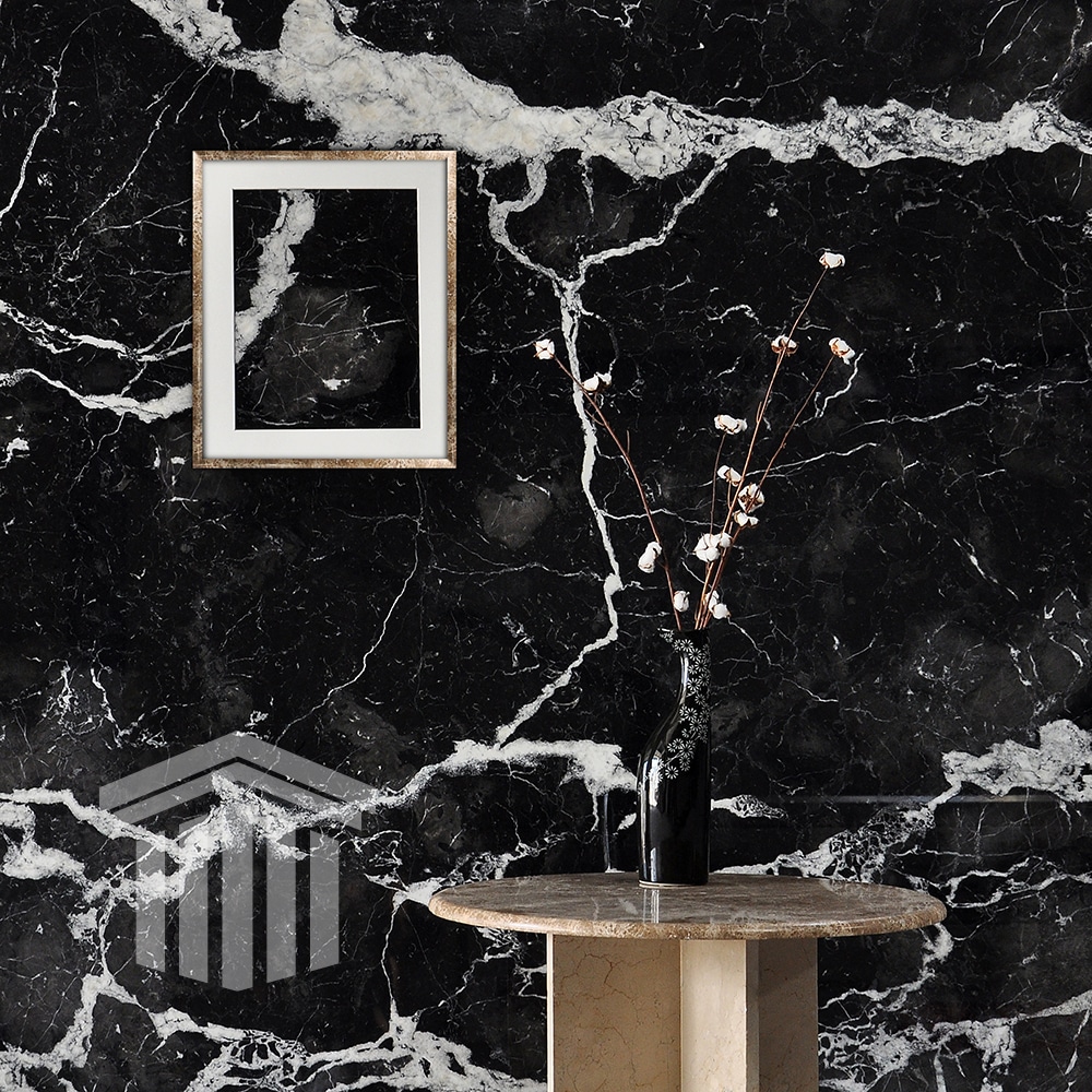 Glaf Marmură Nero Marquina Lustruită Bizotat 1L 130 x 20 x 2cm - imagine 6