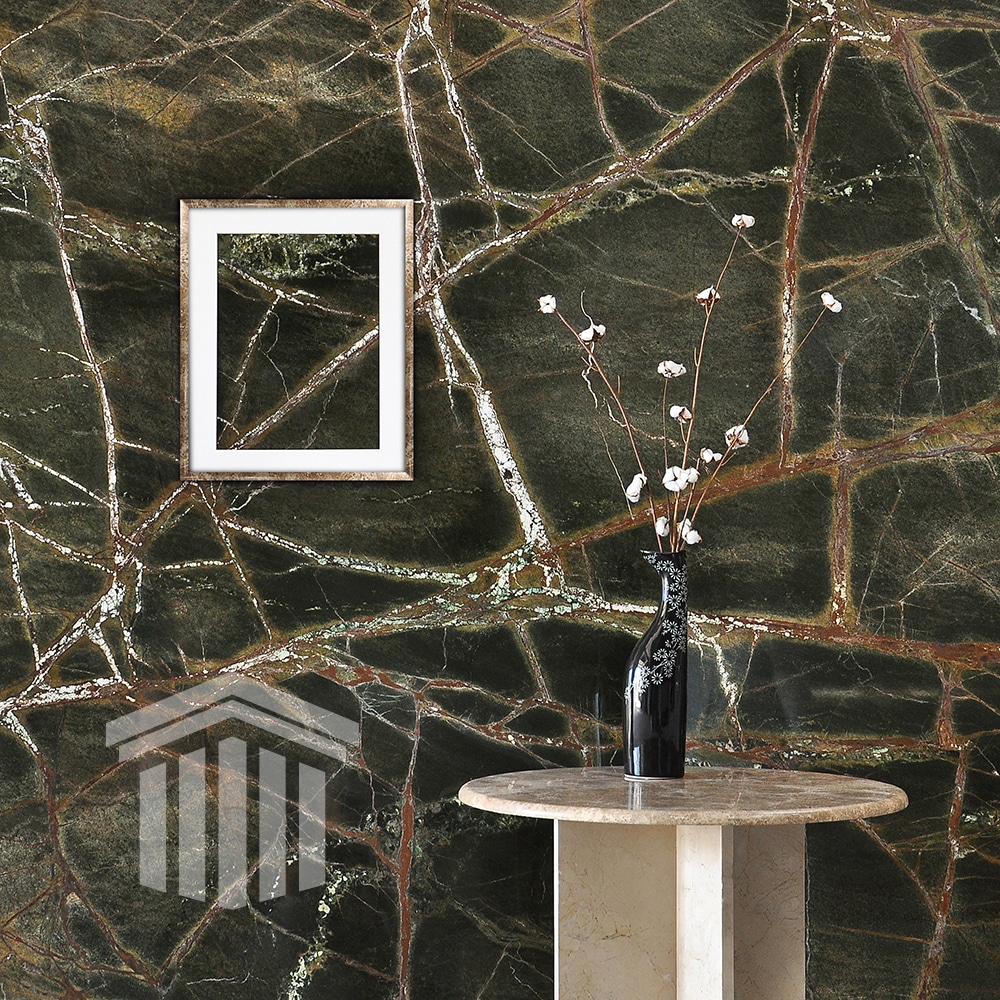 Glaf Marmură Rain Forest Green Lustruită Bizotat 1L 150 x 20 x 2cm