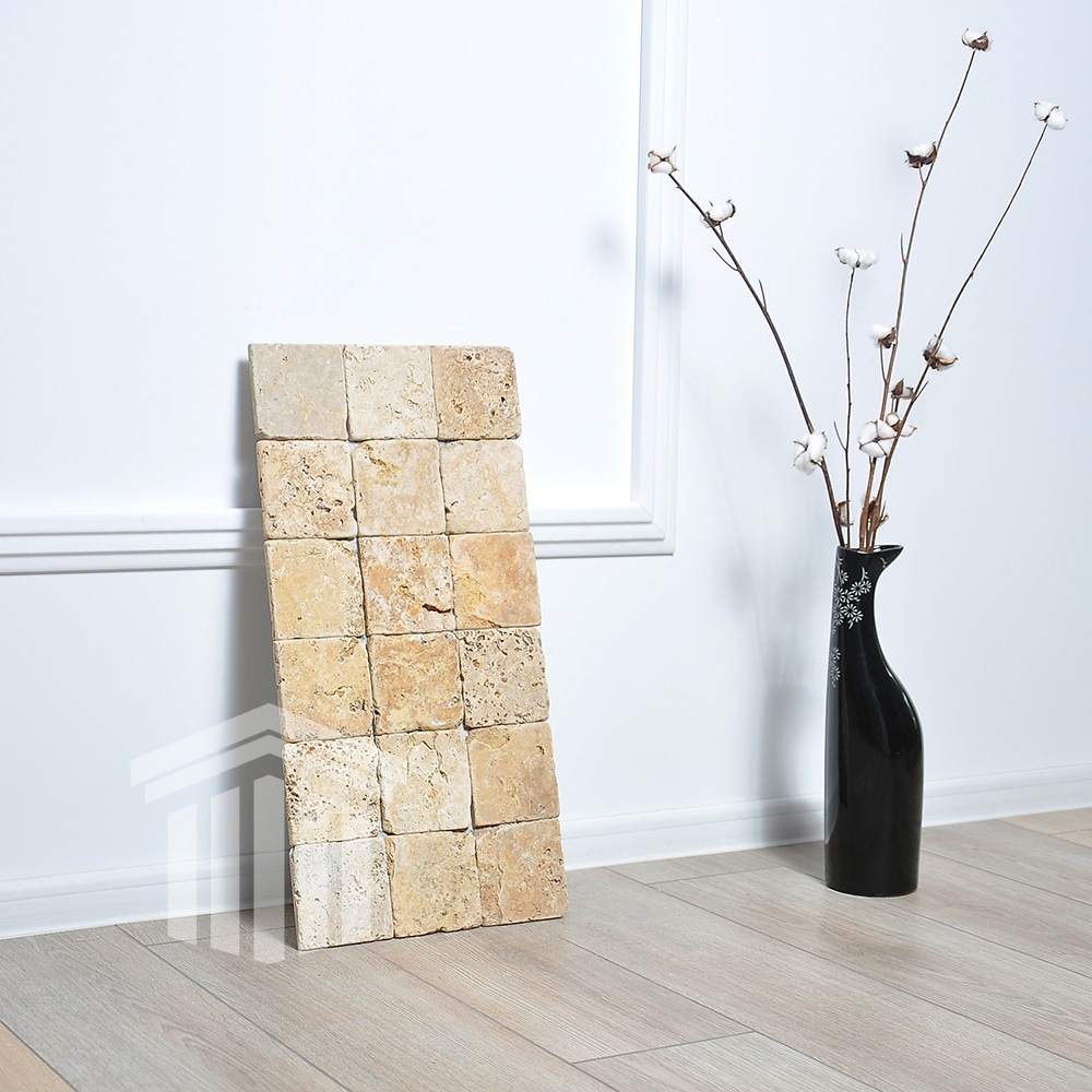 Travertin Golden Sienna Antichizat 10x10x1cm - imagine 5