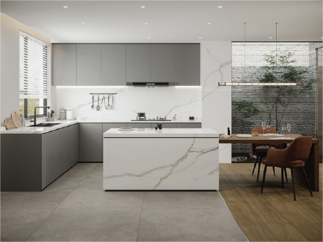 Ceramica T-One Calacatta Unique Lustruit Lastra 1.2cm - imagine 4