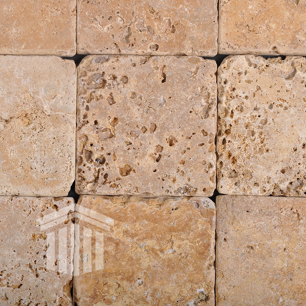 Travertin Golden Sienna Antichizat 10x10x1cm - imagine 2