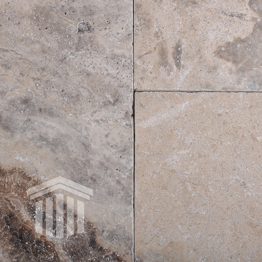 Travertin Silver Antichizat French Pattern Set 3cm - imagine 2