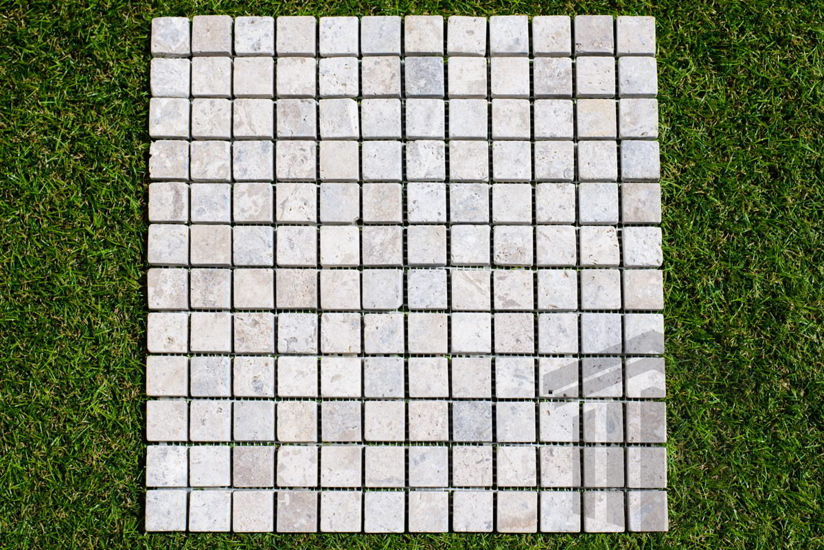 Mozaic Travertin Silver Antichizat 2.3×2.3x1cm - imagine 5