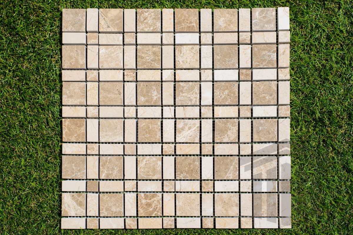 Mozaic Marmură Emperador Bej Lustruită Plaids 30.5×30.5x1cm - imagine 5