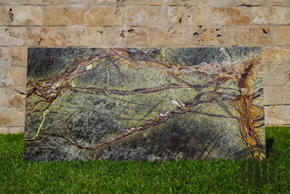Glaf Marmură Rain Forest Green Lustruită Bizotat 1L 140 x 25 x 2cm - imagine 5