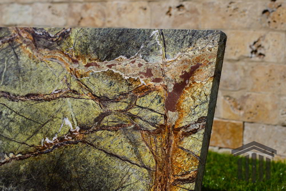Glaf Marmură Rain Forest Green Lustruită Bizotat 1L 140 x 25 x 2cm - imagine 7