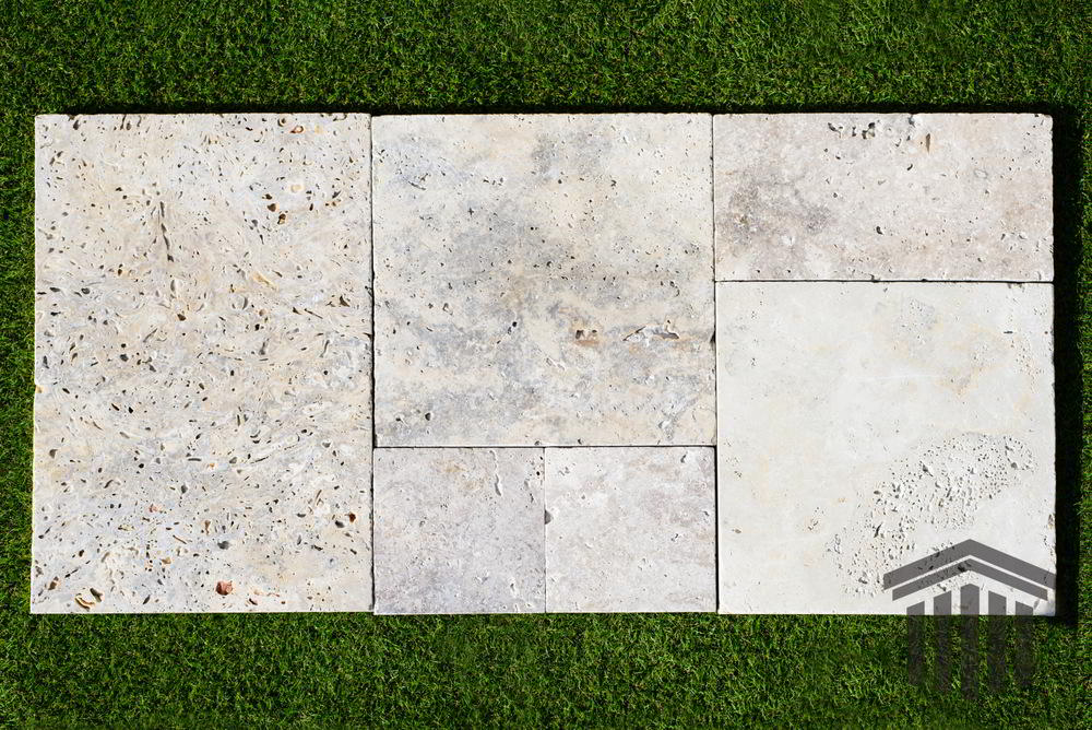 Travertin Classic Periat cu Margini Daltuite French Pattern Set 1.2cm - imagine 5