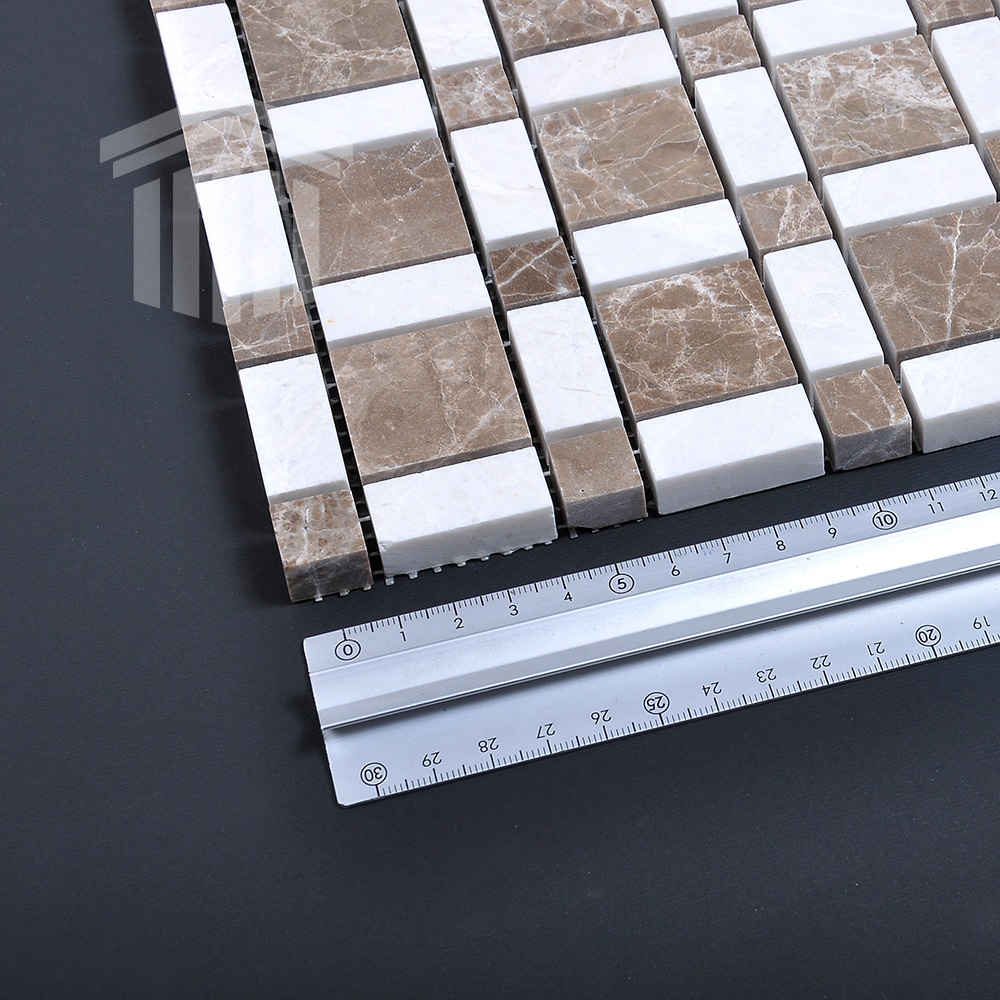 Mozaic Marmură Emperador Bej Lustruită Plaids 30.5×30.5x1cm - imagine 3