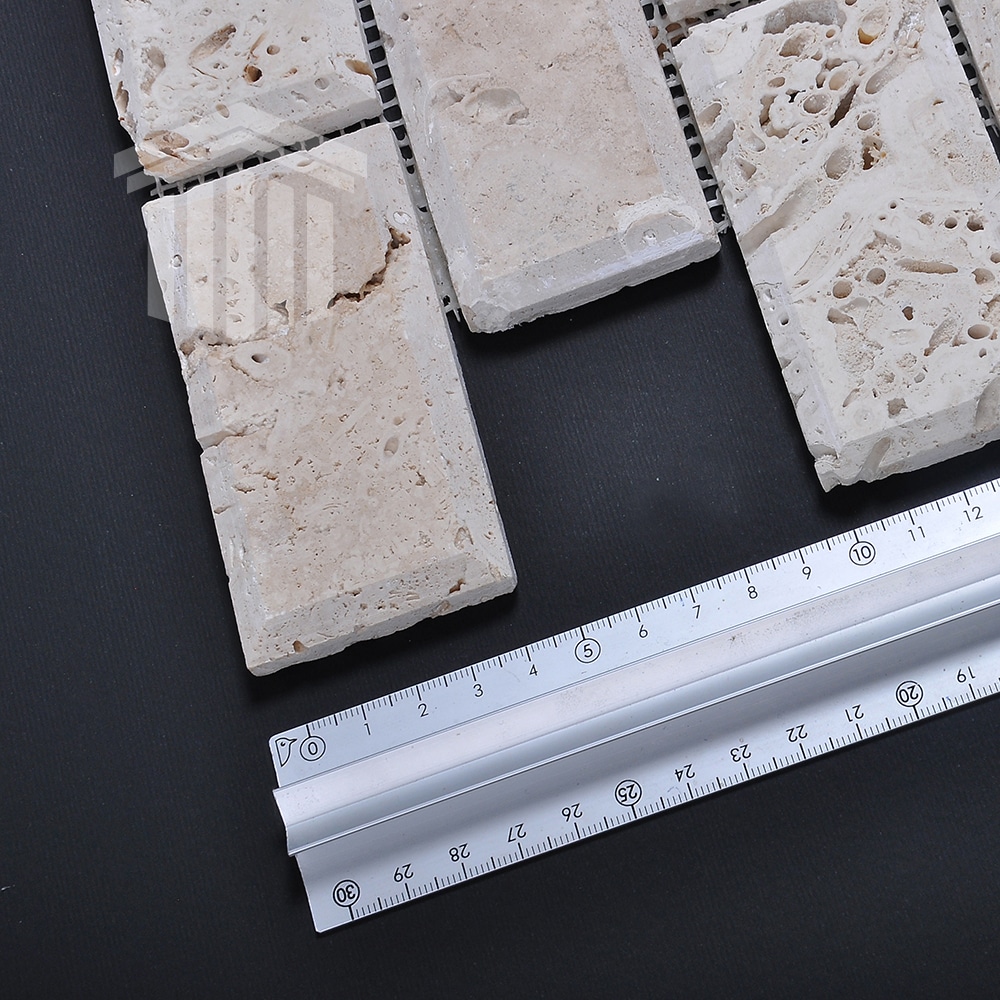 Mozaic Travertin Classic Nechituit si Mat Bizotat 4.8x10x1cm - imagine 3