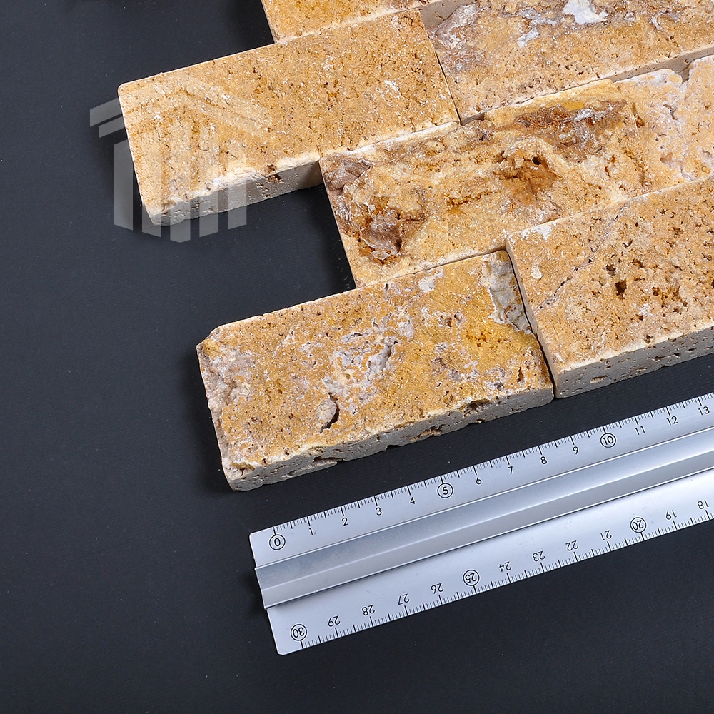 Travertin Golden Sienna Scapitat 5x10x1cm - imagine 3
