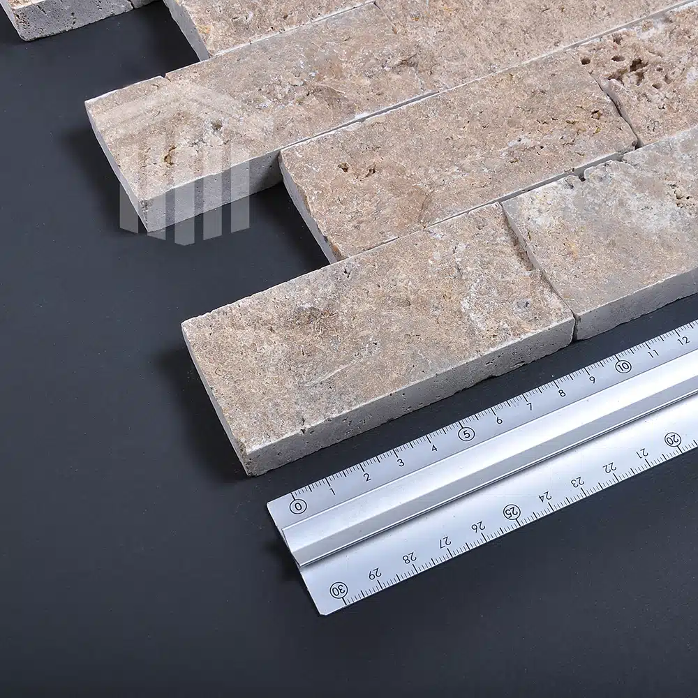 Travertin Noce Scapitat 5x10x1.5cm - imagine 3