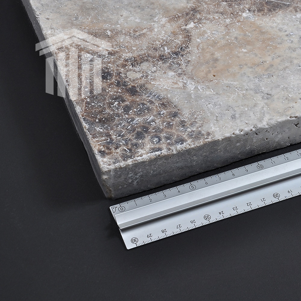 Travertin Silver Antichizat French Pattern Set 3cm - imagine 3