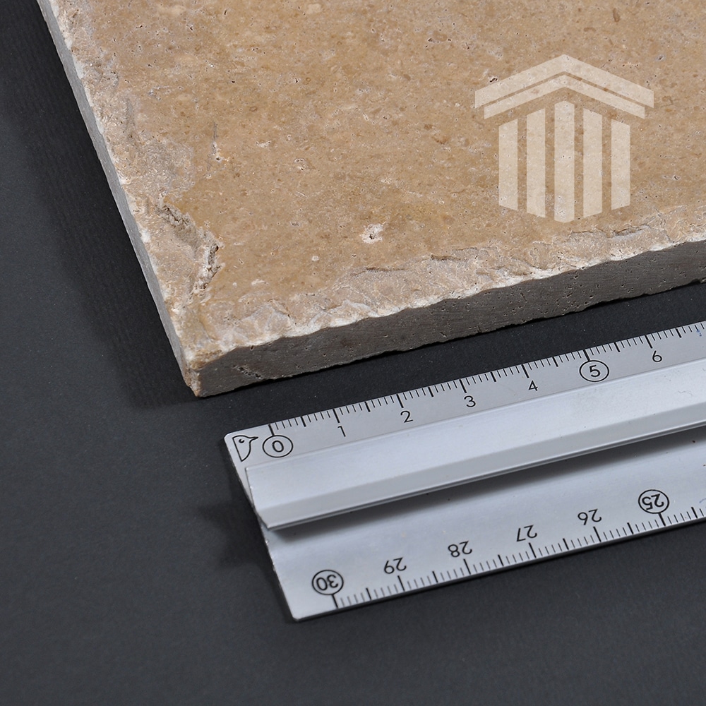 Travertin Noce Periat cu Margini Daltuite French Pattern Set 1.2cm - imagine 3