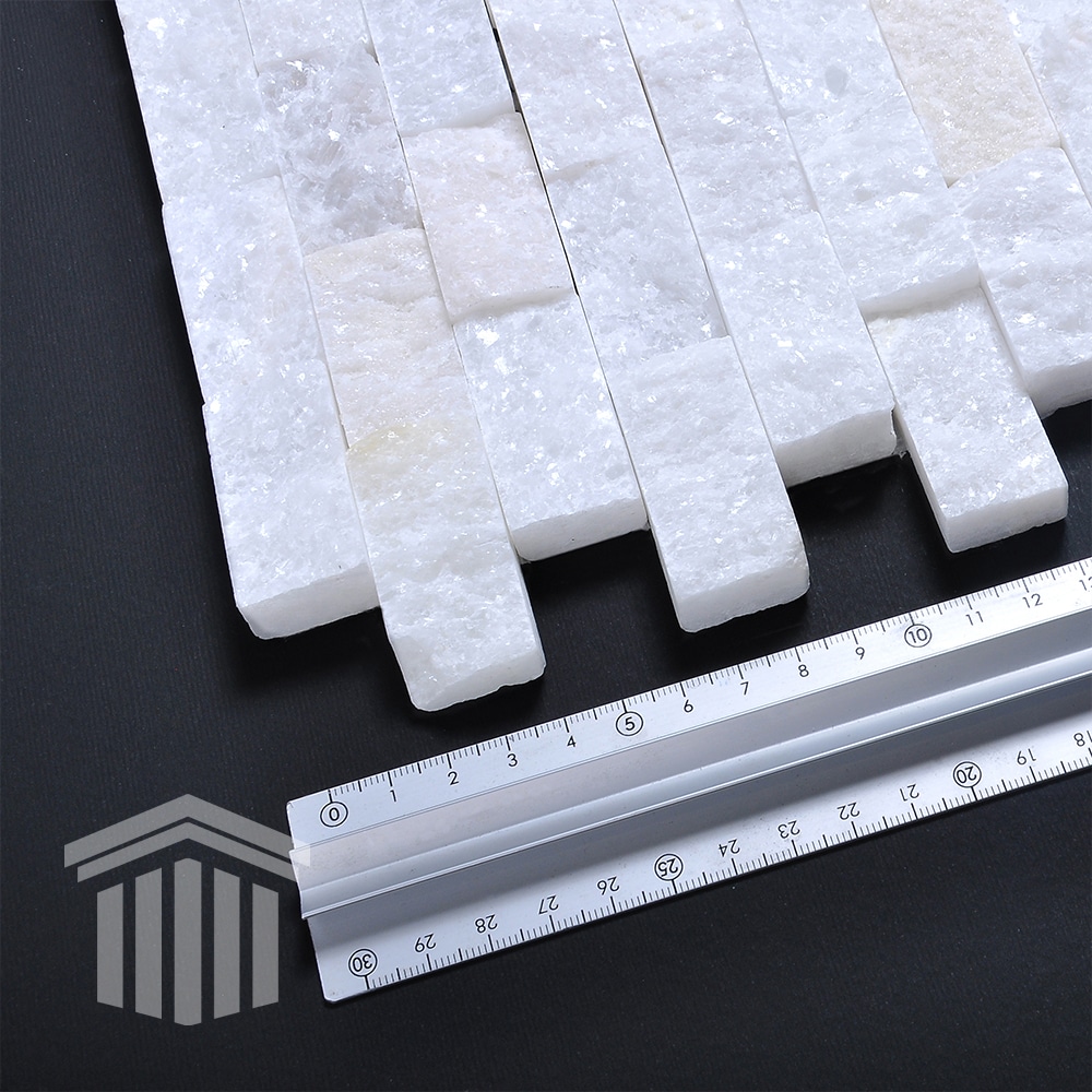 Mozaic Marmură Albă Scapitată 2.3×4.8x1cm - imagine 3