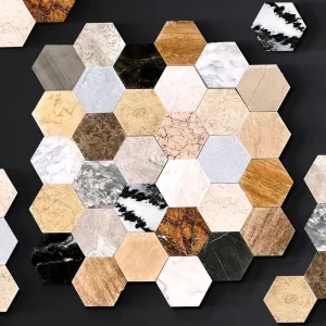 Hexagoane Mix Piatra Naturala 24×27.5x2cm