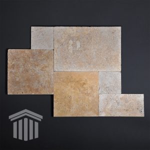 Travertin Golden Sienna French Pattern Set 3cm