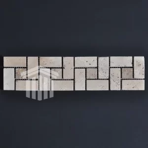 Bordura Travertin Classic – Noce Antichizat 7.5×30.5x1CM