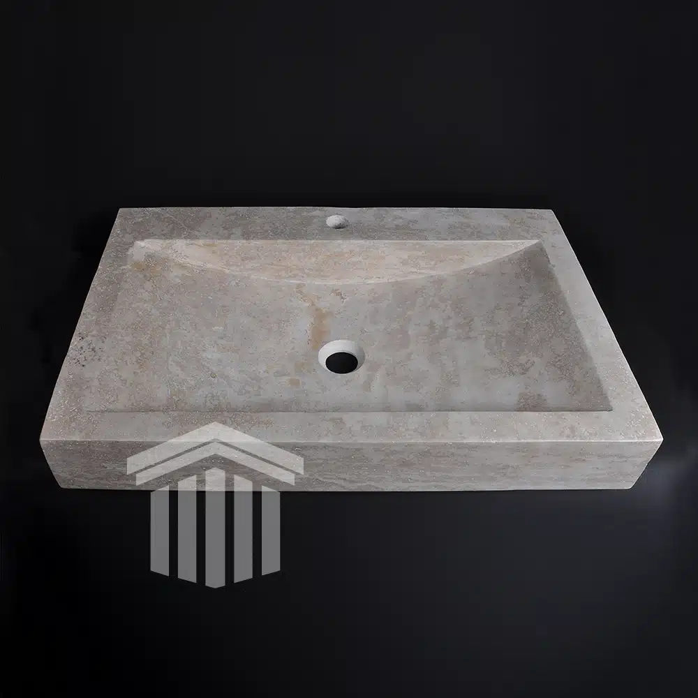 Lavoar Travertin L S03 45x70x10cm (Patrat cu gaura baterie)