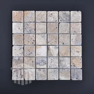 Mozaic Travertin Golden Sienna Antichizat 4.8×4.8x1cm