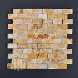 Mozaic Travertin Golden Sienna Scapitat 2.3×4.8x1cm
