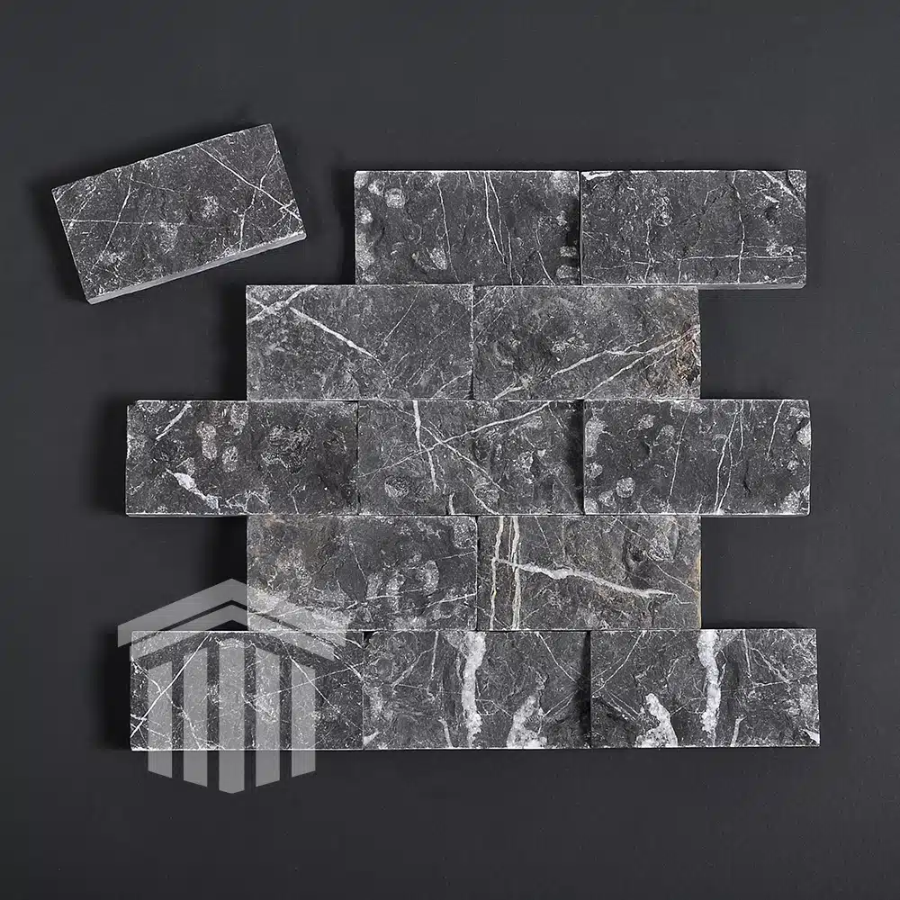 Marmură Neagra Scapitată 5x10x1.5cm