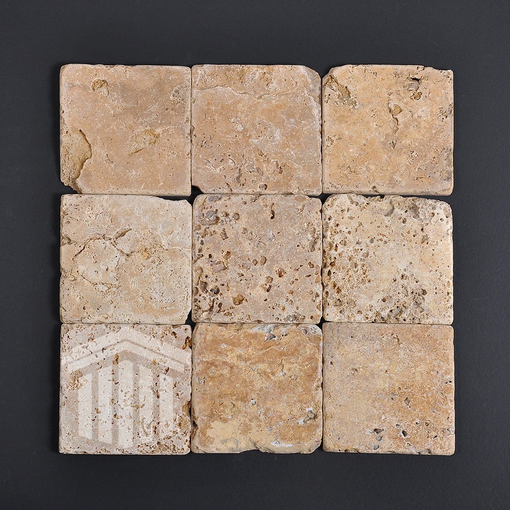 Travertin Golden Sienna Antichizat 10x10x1cm - imagine 4