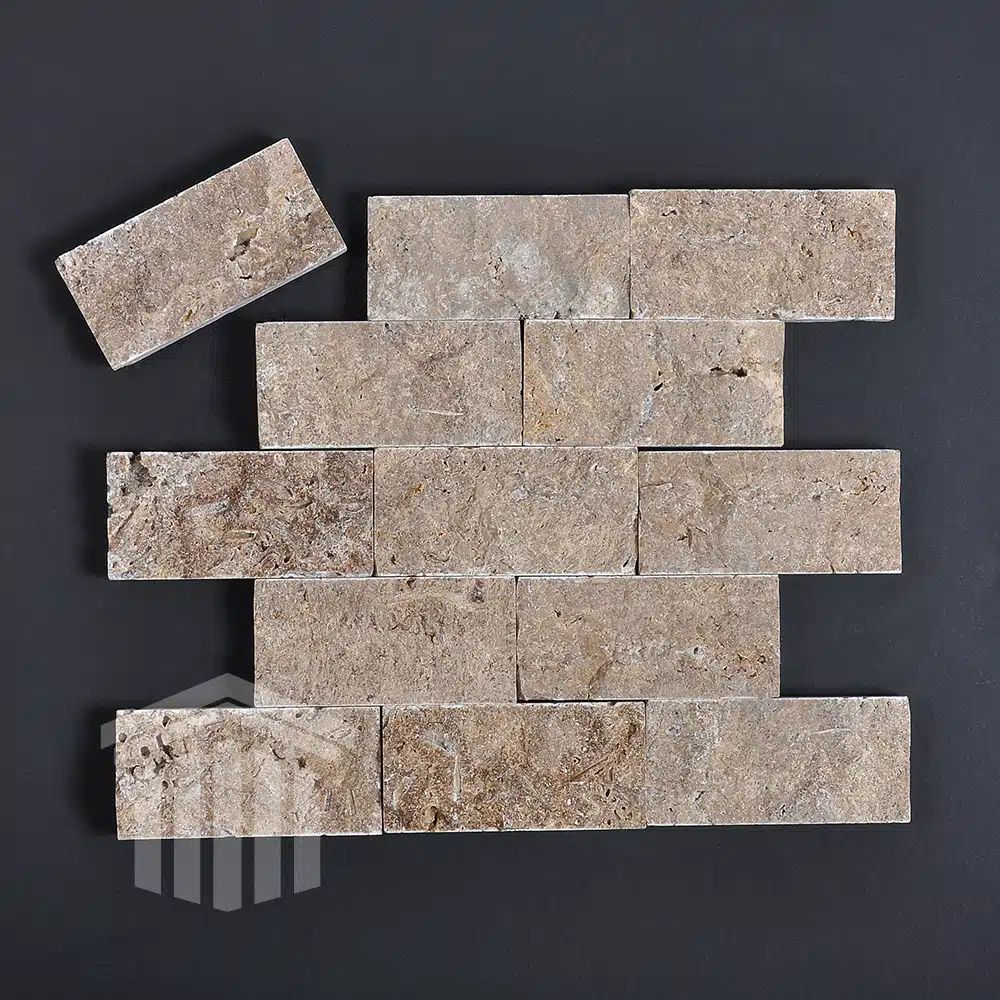 Travertin Noce Scapitat 5x10x1.5cm