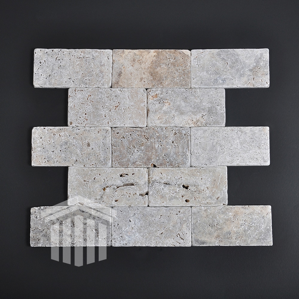 Travertin Silver Antichizat 7.5x15x1cm - imagine 2