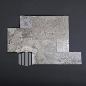 Travertin Silver Antichizat French Pattern Set 1.2cm