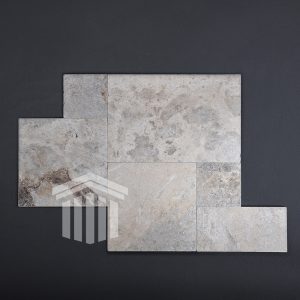 Travertin Silver Antichizat French Pattern Set 3cm