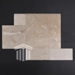 Travertin Classic Periat cu Margini Daltuite French Pattern Set 1.2cm