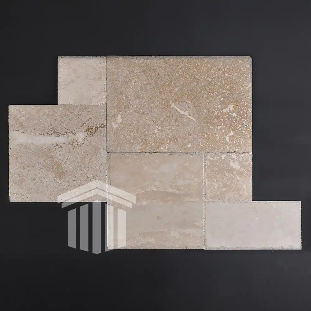 Travertin Classic Periat cu Margini Daltuite French Pattern Set 1.2cm