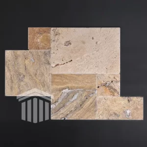 Travertin Mystique Periat cu Margini Daltuite French Pattern Set 1.2cm