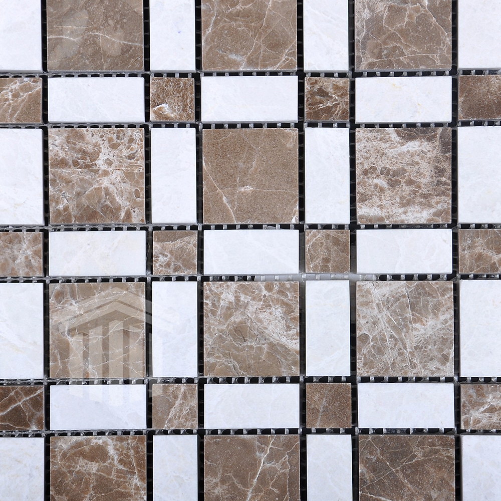 Mozaic Marmură Emperador Bej Lustruită Plaids 30.5×30.5x1cm - imagine 2