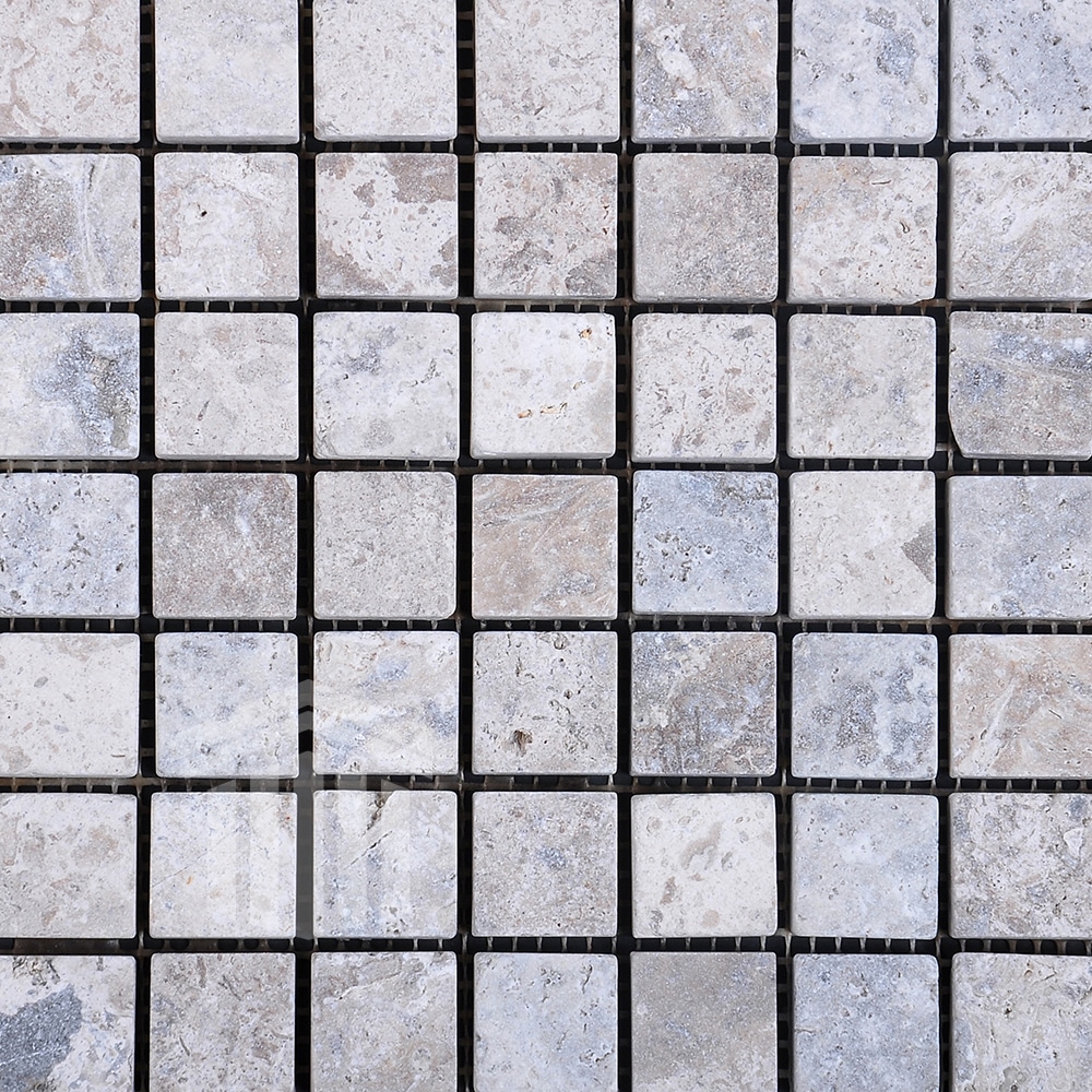 Mozaic Travertin Silver Antichizat 2.3×2.3x1cm - imagine 2
