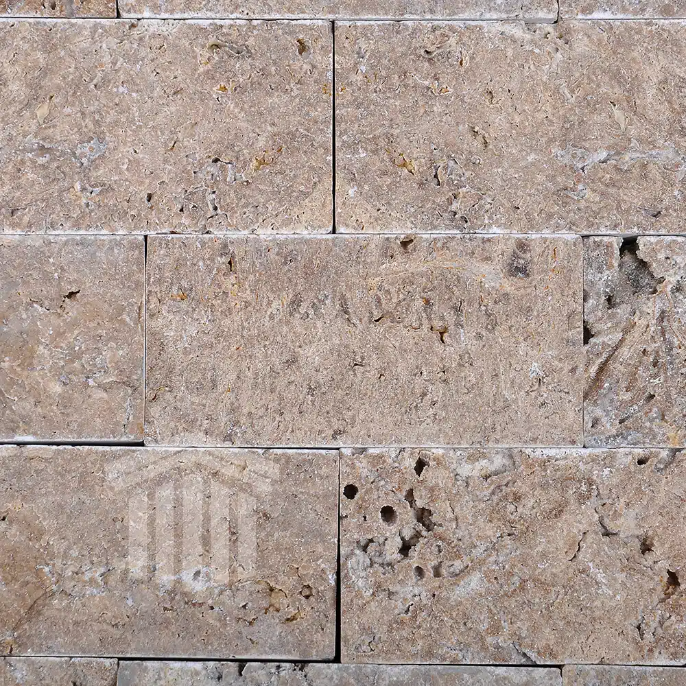 Travertin Noce Scapitat 5x10x1.5cm - imagine 2
