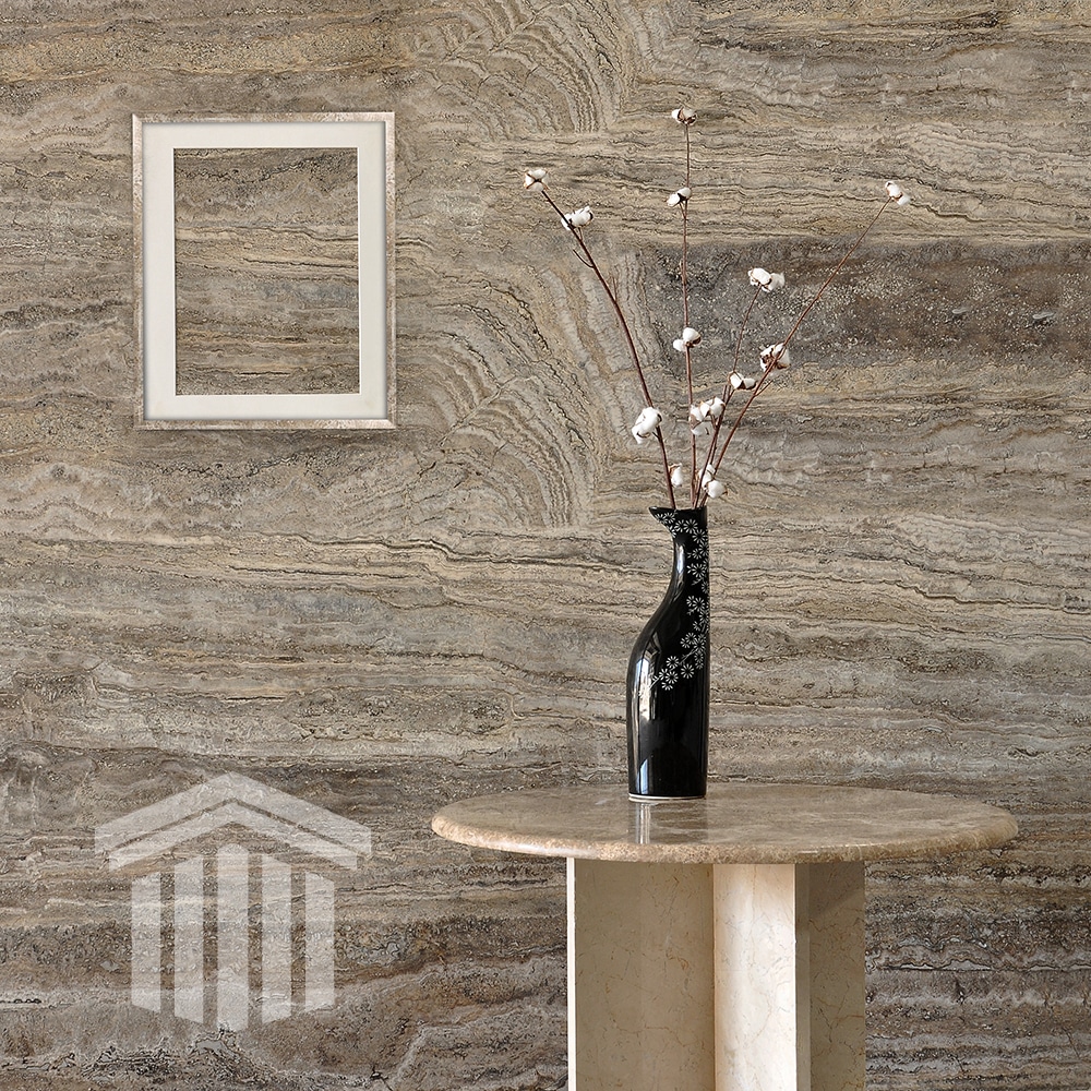 Travertin Silver VC Chituit si Lustruit Semilastra 40XLLX2CM - imagine 3