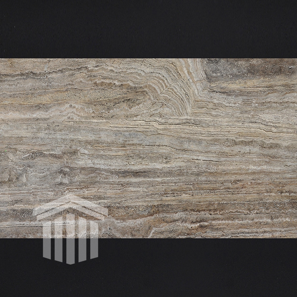 Travertin Silver VC Chituit si Lustruit Semilastra 40XLLX2CM